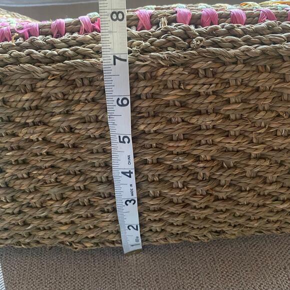 Large straw beach bag Colorful 12x19 vacation cruise shopping - Picture 8 of 9